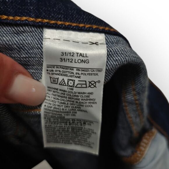 NWT BANANA REPUBLIC GIRLFRIEND JEAN DARK BLUE JEANS SIZE 31/13 TALL - Picture 9 of 10